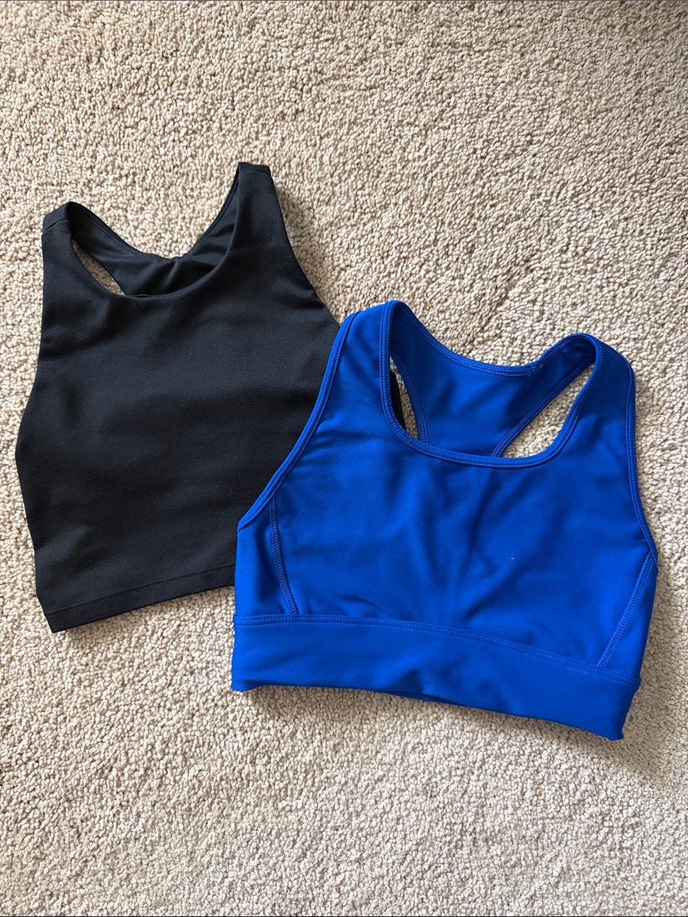 DSG Black & Royal Blue Racerback Crop Sports Bras